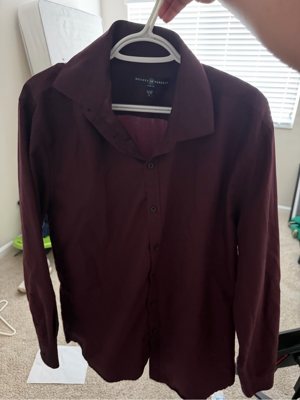 Society Of Threads Plum Button-Up Shirt
